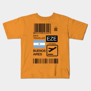 Buenos Aires Argentina travel ticket Kids T-Shirt